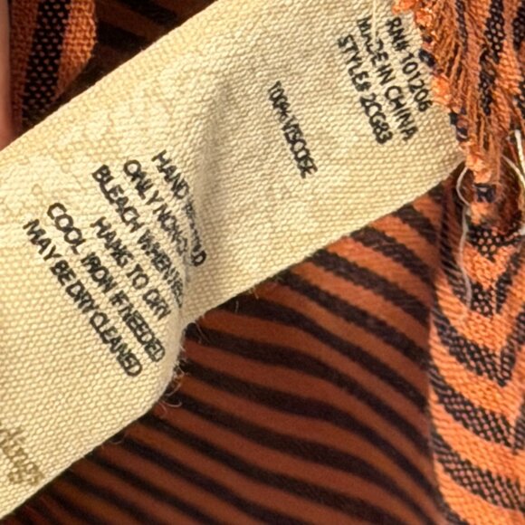 Soft Surroundings Orange & Black Striped Button-Front Tunic Top Sz L Tunic - Picture 5 of 12
